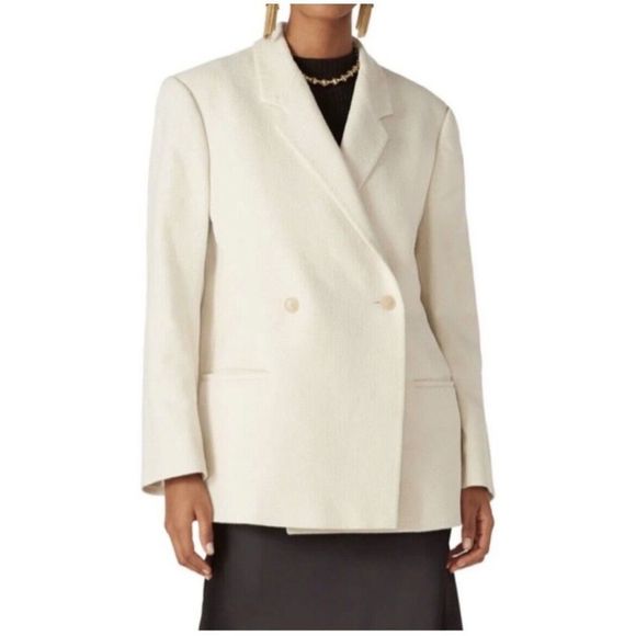 TOTEME Jackets & Blazers - TOTEME Blazer Womens Small S Cream Loreo Oversized Boyfriend Jacket Textured